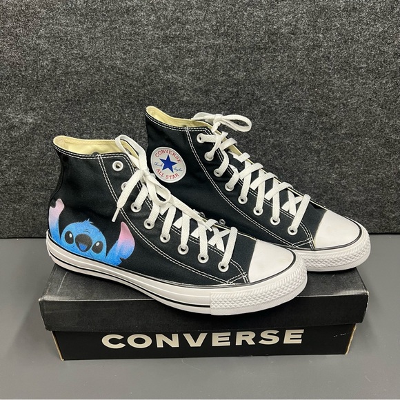 Chuck Taylor All Star Canvas “Stitch” Custom High Tops Size 11 Mens - Picture 8 of 13